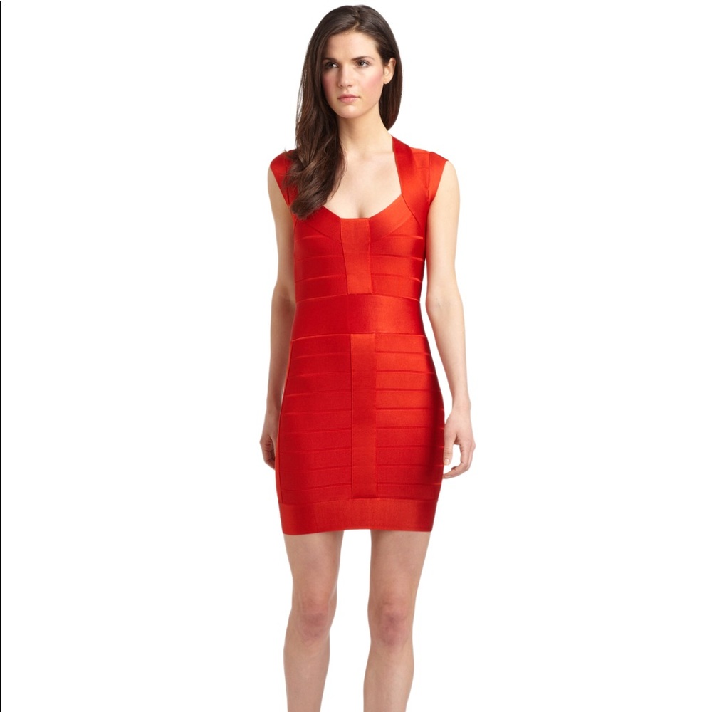 French Connection Red Bandage Dress